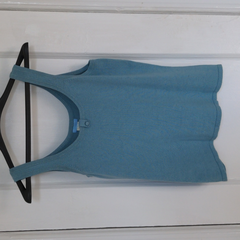 Urchin silk/cashmere aqua sleeveless top, excellent condition, Sz large